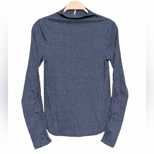 Free People Crochet Sleeve Top